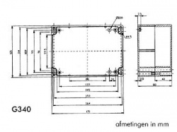 waterbestendige abs-behuizing - donkergrijs 171 x 121 x 80mm - g340