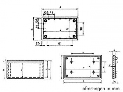 cover behuizing - grijs 85 x 56 x 41.4mm - tkcp1g