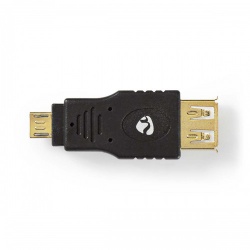 USB Micro-B Adapter | USB 2.0 | USB Micro-B Male | USB-A Female | 480 Mbps | Verguld | PVC | Antraciet | Doos - ccbw60901at