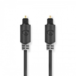 Optische Audiokabel | TosLink Male | TosLink Male | 1.00 m | Rond | PVC | Antraciet | Doos - cabw25000at10