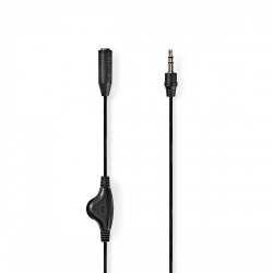 Stereo-Audiokabel | 3,5 mm Male | 3,5 mm Female | Vernikkeld | 1.00 m | Rond | Zwart | Envelop - cagp22090bk10