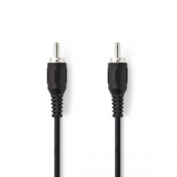 Subwoofer-Kabel | RCA Male | RCA Male | Vernikkeld | 2.00 m | Rond | 2.5 mm | Zwart | Polybag - cagp24100bk20