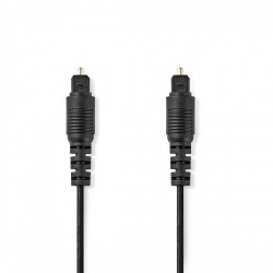 Optische Audiokabel | TosLink Male | TosLink Male | 1.00 m | Rond | PVC | Zwart | Polybag - cagp25000bk10