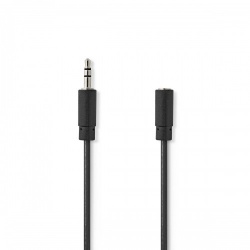 Stereo-Audiokabel | 3,5 mm Male | 3,5 mm Female | Vernikkeld | 3.00 m | Rond | Zwart | Doos - cagb22050bk30