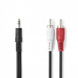 Stereo-Audiokabel | 3,5 mm Male | 2x RCA Male | Vernikkeld | 10.0 m | Rond | Zwart | Doos - cagb22200bk100