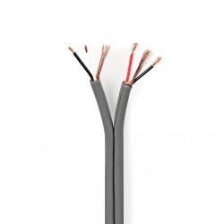 Audiokabel | 2x 0.16 mm² | Koper | 100.0 m | Rond | PVC | Donkergrijs | Rol - cotr15001gy100