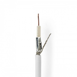 Coaxkabel op Haspel | KOKA 799 | 75 Ohm | Dubbel Afgeschermd | ECA | 100.0 m | Coax | PVC | Wit | Rol - csbr4015wt1000