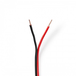 Speaker-Kabel | 2x 0.75 mm² | Koper | 25.0 m | Rond | PVC | Rood / Zwart | Rol - cabr0750bk250