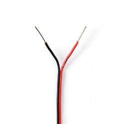 Speaker-Kabel | 2x 0.35 mm² | CCA | 100.0 m | Rond | PVC | Rood / Zwart | Folieverpakking - cagw0350bk1000