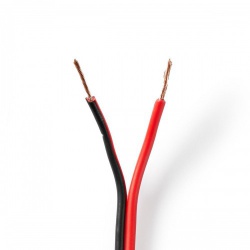 Speaker-Kabel | 2x 0.75 mm² | CCA | 15.0 m | Rond | PVC | Rood / Zwart | Folieverpakking - cagw0750bk150