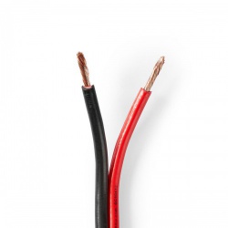 Speaker-Kabel | 2x 2.50 mm² | CCA | 15.0 m | Rond | PVC | Rood / Zwart | Folieverpakking - cagw2500bk150