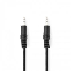 Stereo-Audiokabel | 3,5 mm Male | 3,5 mm Male | Vernikkeld | 0.50 m | Rond | Zwart | Label - cagt22000bk05