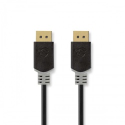 DisplayPort-Kabel | DisplayPort Male | DisplayPort Male | 8K@60Hz | Verguld | 1.00 m | Rond | PVC | Antraciet | Doos - ccbw37014at10