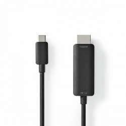 USB-C™ Adapter | USB 3.2 Gen 1 | USB-C™ Male | HDMI™ Connector | 4K@60Hz | 2.00 m | Rond | Vernikkeld | PVC | Zwart | Doos - ccgb64655bk20