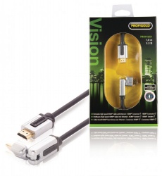 High Speed HDMI kabel met Ethernet HDMI-Connector - HDMI-Connector Draaibaar 1.00 m Zwart - prov1801