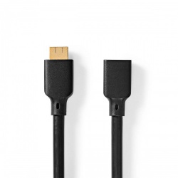 Ultra High Speed ​​HDMI™-Kabel | HDMI™ Connector | HDMI™ Female | 8K@60Hz | 48 Gbps | 1.00 m | Rond | 7.9 mm | Zwart | Envelop - cvgp35090bk10