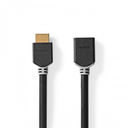 High Speed ​​HDMI™-Kabel met Ethernet | HDMI™ Connector | HDMI™ Female | 8K@60Hz | eARC | 48 Gbps | 1.00 m | Rond | PVC | Antraciet | Doos - cvbw35090at10