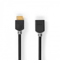 High Speed ​​HDMI™-Kabel met Ethernet | HDMI™ Connector | HDMI™ Female | 4K@60Hz | ARC | 18 Gbps | 1.00 m | Rond | PVC | Antraciet | Doos - cvbw34090at10