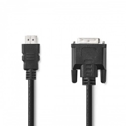 HDMI™ Kabel | HDMI™ Connector | DVI-D 24+1-Pins Male | 1080p | Vernikkeld | 2.00 m | Recht | PVC | Zwart | Label - ccgl34800bk20