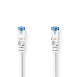 CAT6a netwerkkabel | S/FTP | RJ45 Male | RJ45 Male | 2.00 m | Snagless | Rond | LSZH | Wit | Polybag - ccgp85330wt20