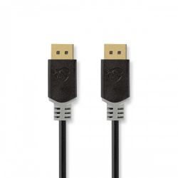 DisplayPort-Kabel | DisplayPort Male | DisplayPort Male | 8K@60Hz | Verguld | 2.00 m | Rond | PVC | Zwart | Doos - ccbw38010at20