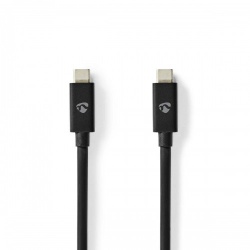 USB-Kabel | USB 4.0 Gen 3x2 | USB-C™ Male | USB-C™ Male | 240 W | 8K@60Hz | 40 Gbps | Vernikkeld | 1.00 m | Rond | PVC | Zwart | Label - ccgl66040bk10