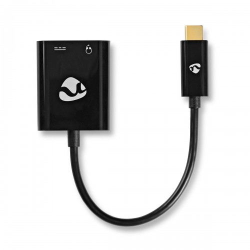 USB Multi-Port Adapter | USB 3.2 Gen 1 | USB-C™ Male | USB-C™ Female / 3,5 mm Female | 0.15 m | Rond | Vernikkeld | PVC | Zwart | Window Box - ccbw65955bk015