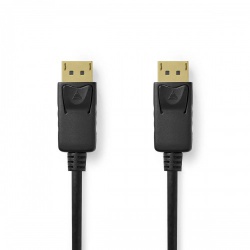 DisplayPort-Kabel | DisplayPort Male | DisplayPort Male | 8K@60Hz | Verguld | 2.00 m | Rond | PVC | Zwart | Doos - ccgb38010bk20