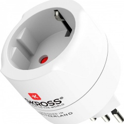 Travel adapter Europe to Switzerland + Italy + Brazil - For 2- and 3-pole devices (grounding or Euro-plug) - skr1500272e