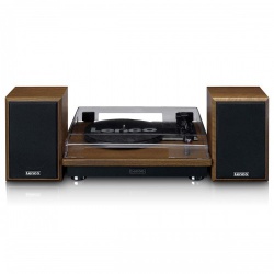 Platenspeler met Bluetooth-ontvangst en twee houten speakers - ls-100wd